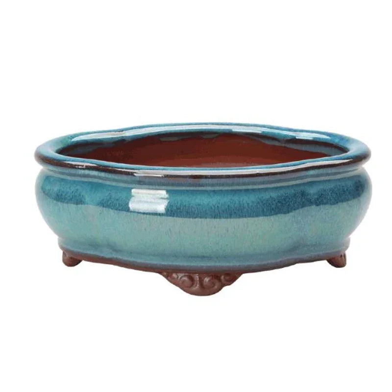 Creative Chinese Style Bonsai Flowerpot Ventilate Purple Sands Ceramic Craft Plant Pot Planter for Home Office