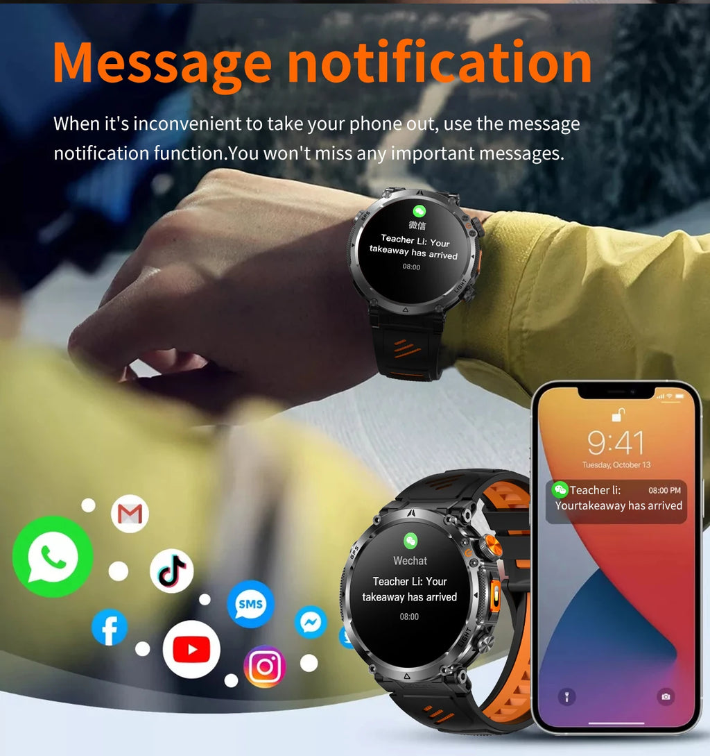 2026 New GPS Ultra Outdoor Sports Smart Watch 1.7" AOD Compass 5ATM Waterproof 170+ Sports Man Durable Military Call Smartwatch