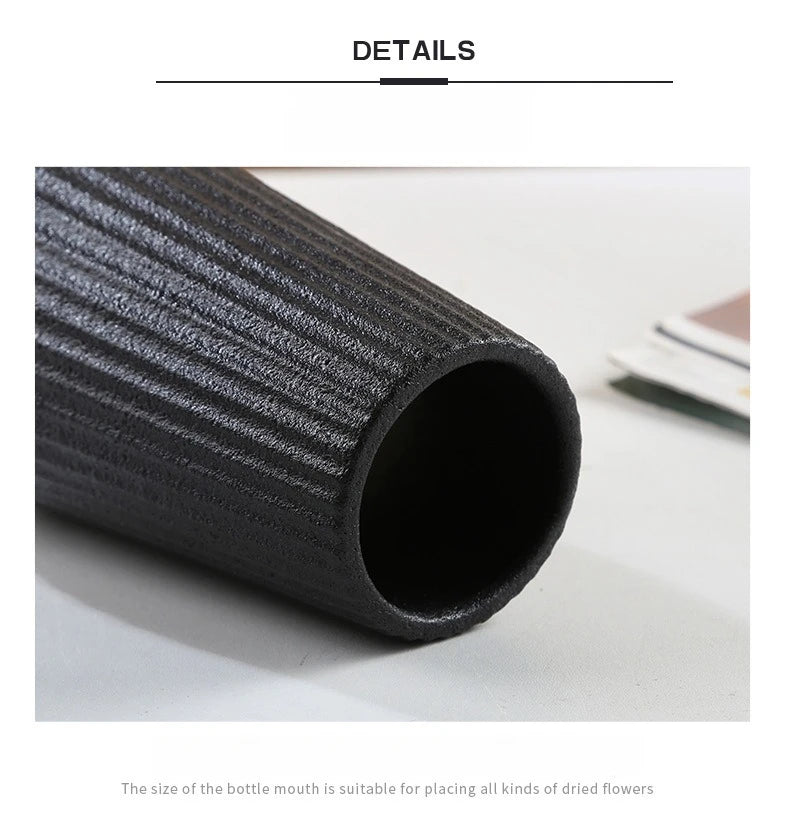 1PC Black Ceramic Vase Flower Ceramic  for Flowers Small Vase for Office and Living Room Home Decoration Ceramic Vase jarrones