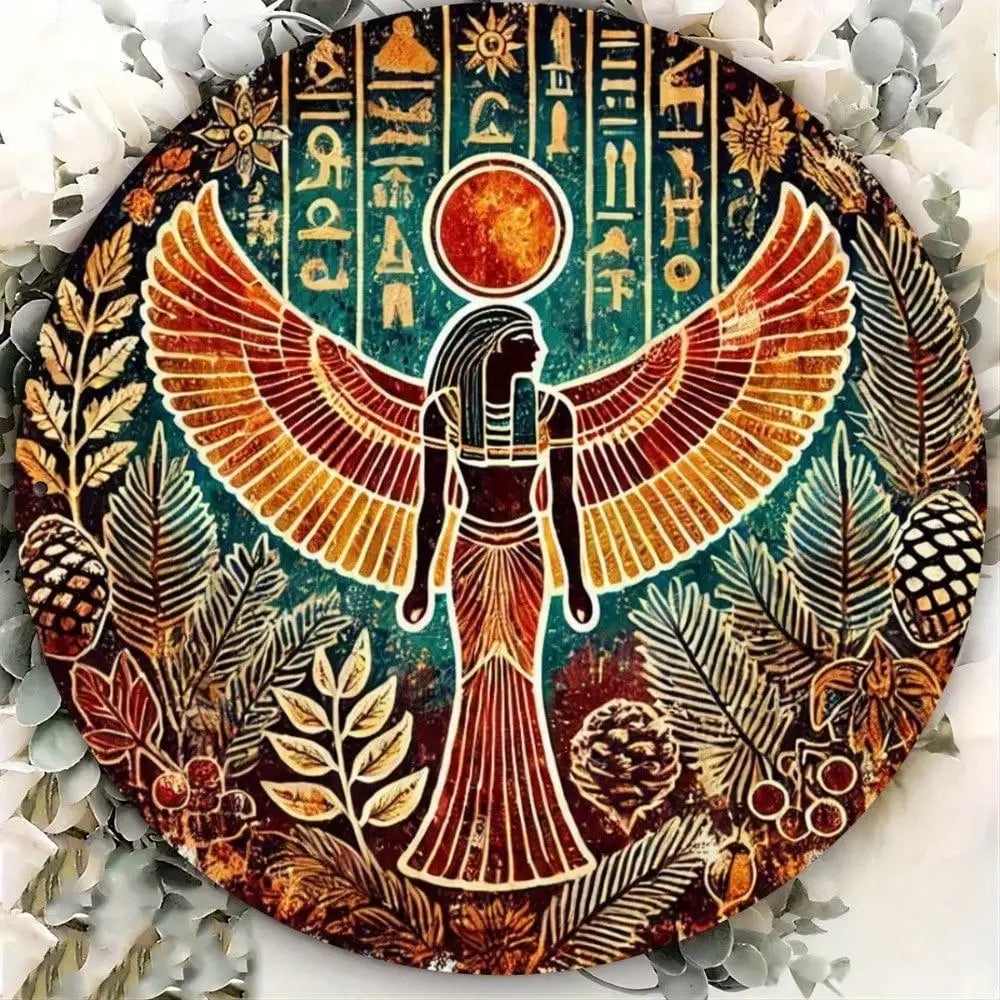 Ancient Egypt Wall Decor Metal Sign Isis Egyptian Goddess Home Office Heavy-Duty Iron Art