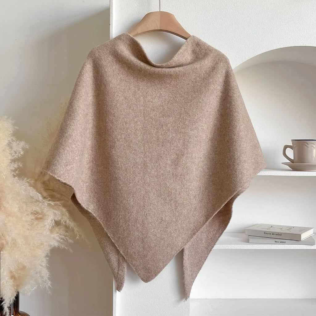 Autumn and Winter Korean Version New Women's Neck Wrap Wool Blended Triangular Shawl Female Thickened With Knitted Warm Shoulder