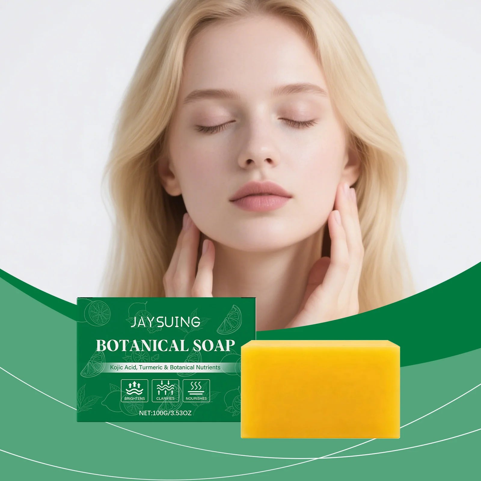 100g Botanical Turmeric Handmade Soap Kojic Acid Soap Natural Skincare Bar For Moisturizer Gentle Exfoliating For Face Hydrating