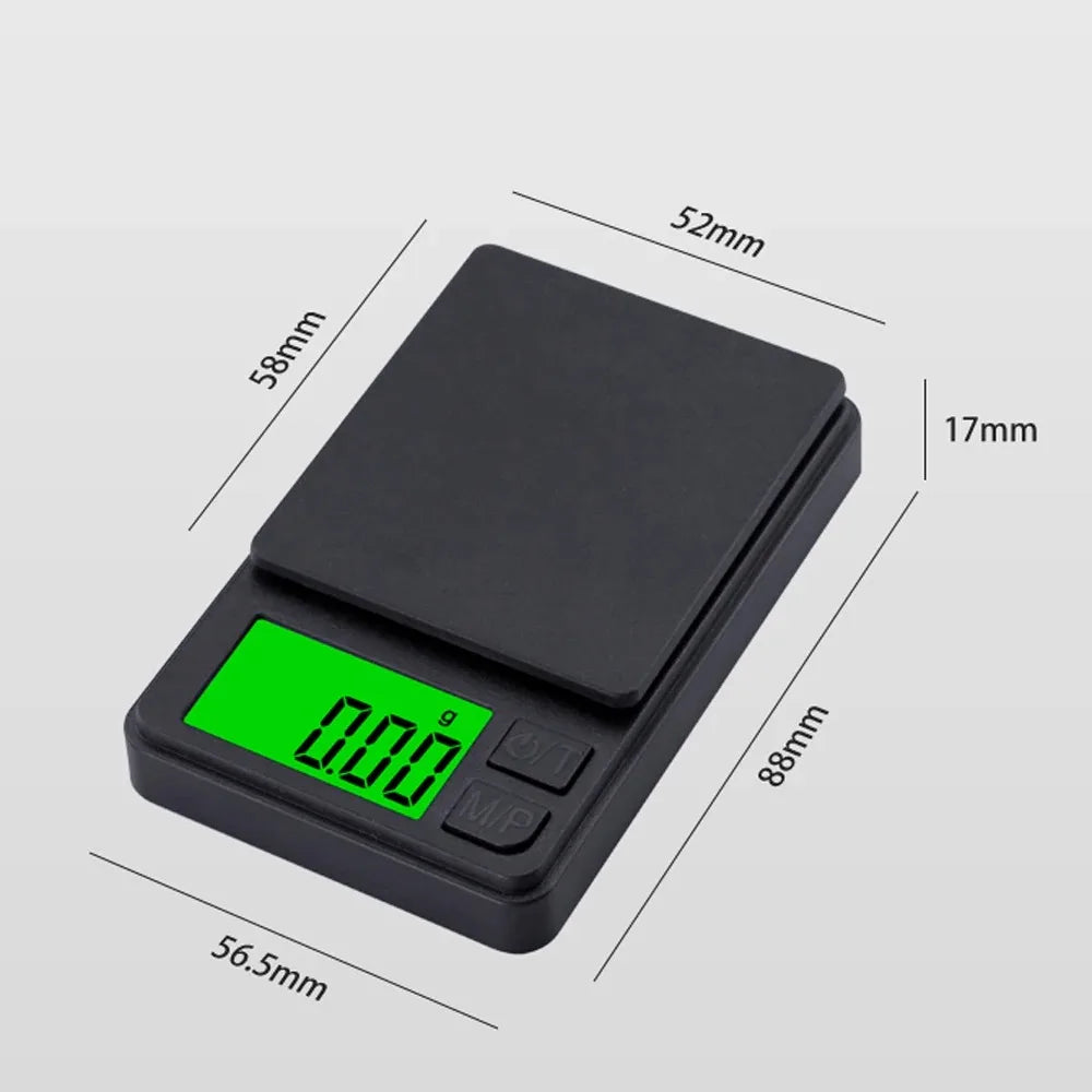 Digital Scale Gram Food Jewelry Ounces Grains Scale Scale Precision Pocket 1000g X 0.01g Backlit LCD Mini Scale for Travel