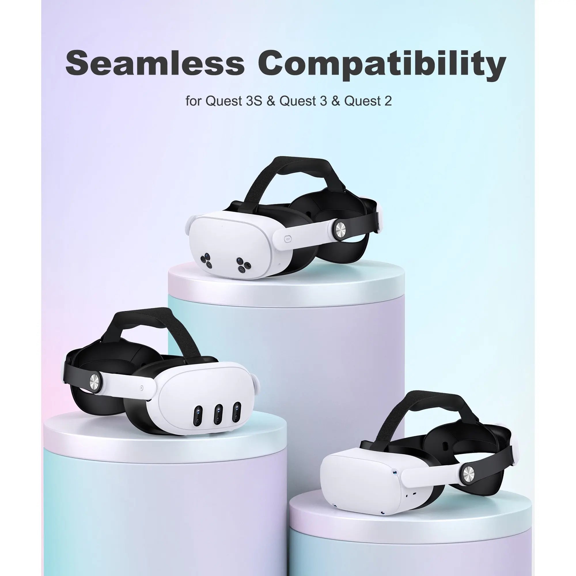 Beboncool Comfort Head Strap for Meta 2/3/3S–Precision-Adjustable Upgrade Headset Strap for VR with Flip Visor & Washable Design