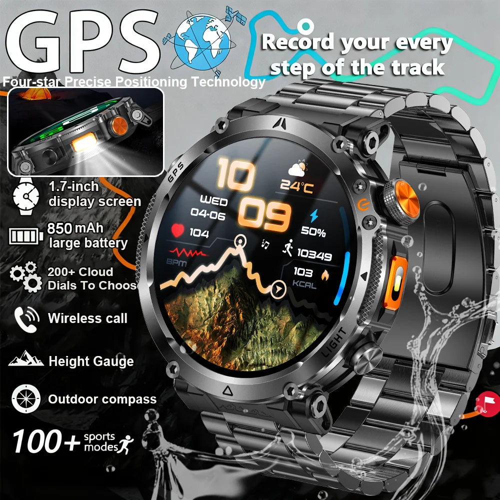 2026 New GPS Ultra Outdoor Sports Smart Watch 1.7" AOD Compass 5ATM Waterproof 170+ Sports Man Durable Military Call Smartwatch