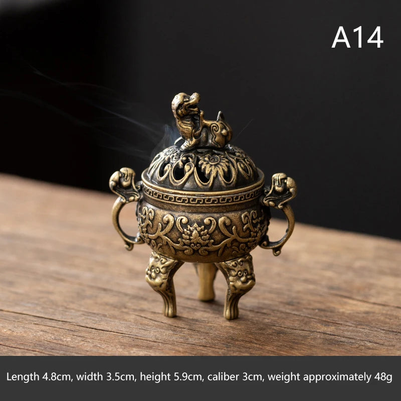 Brass Incense Burner Metal Aromatherapy Holder Unscented Ideal For Yoga Meditation Bedroom AmbianceHome Decor