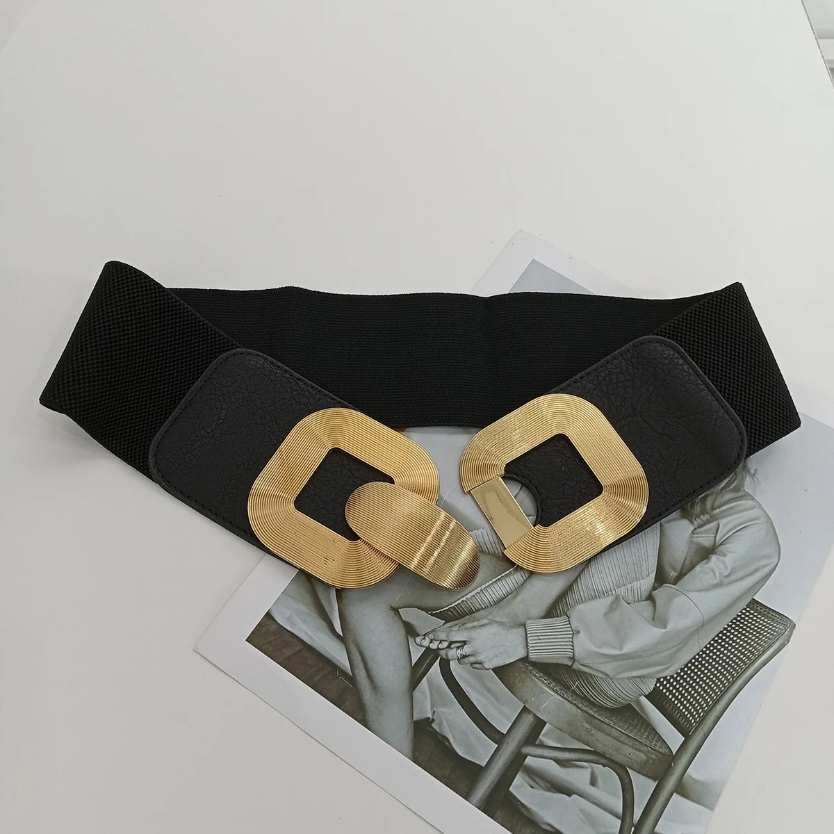 Elastic Black Corset Belt Female Waist Gold Buckle Stretch Cummerbunds Red Belts For Women High Quality Beige Waistband