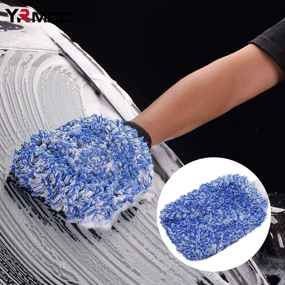 Car Washing Gloves Microfiber Strong Water Coral Velvet Cleaning Glove Soft Thickened Dust Removal Clean Tools Car Accessories