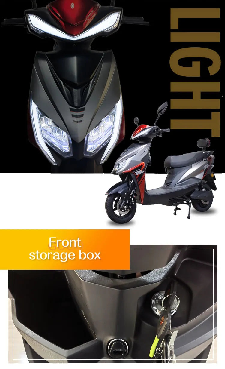 1500W Powerful Electric Scooter for City Commute 65km/h Touring Motorcycles with 72v Voltage