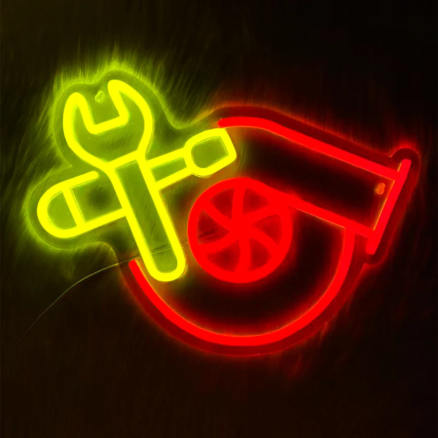 Check Engine Led Neon Sign, Repair Tool Icon, Dad'S Wall Art Gift, Man Cave, Auto Repair Shop, Workshop, Garage And Party Decor.