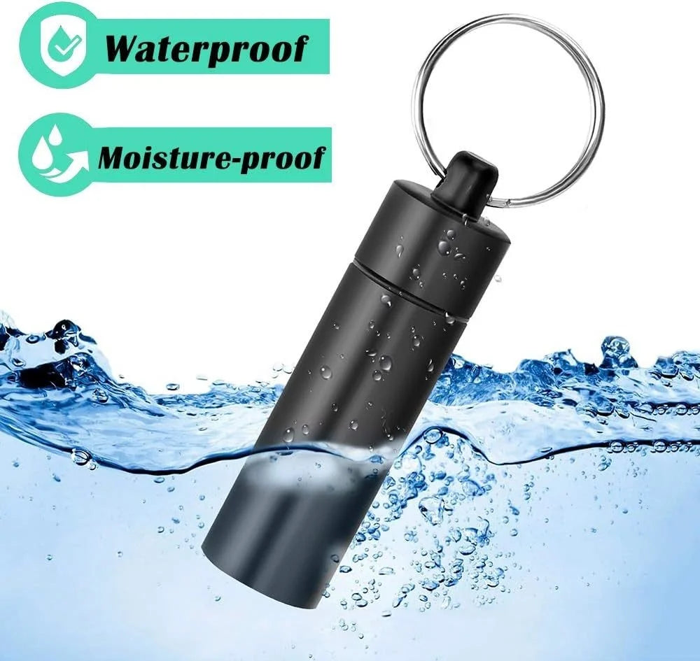 3pcs Portable Stash Jar with Keychain Aluminum Alloy Waterproof Airtight Container Storage for Herb Tobacco Smoking Accessories