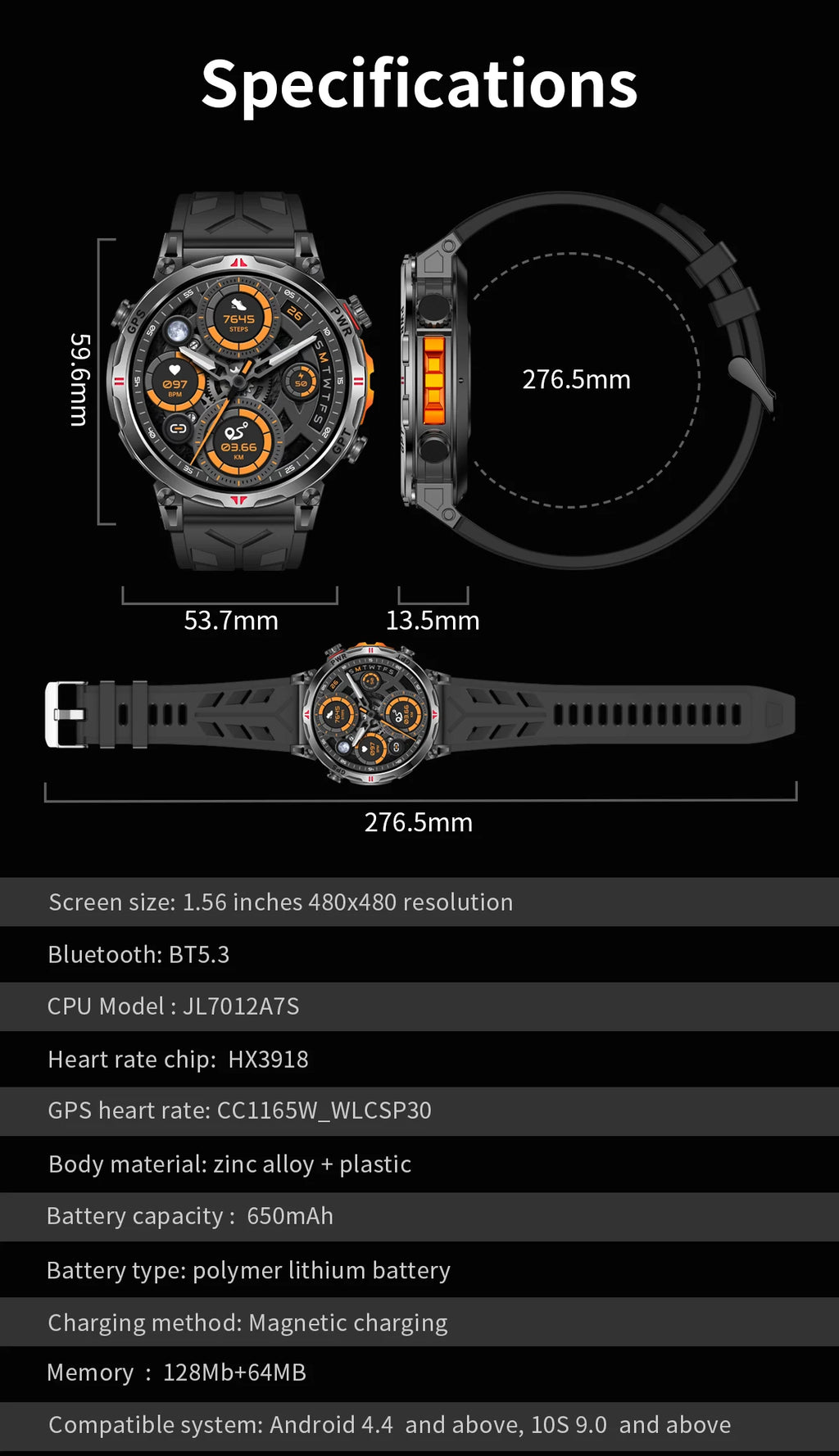 2026 New Outdoor GPS Sports Smartwatches Men Compass 10ATM Waterproof 24/7 Health Monitoring Chat GPT Bluetooth Call Smart Watch