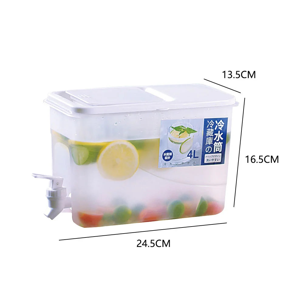 5/4L Cold Kettle with Faucet & Bracket Refrigerator Juice Pitcher Cold Water Pitcher for Party Refrigerator Drink Juice Iced Tea