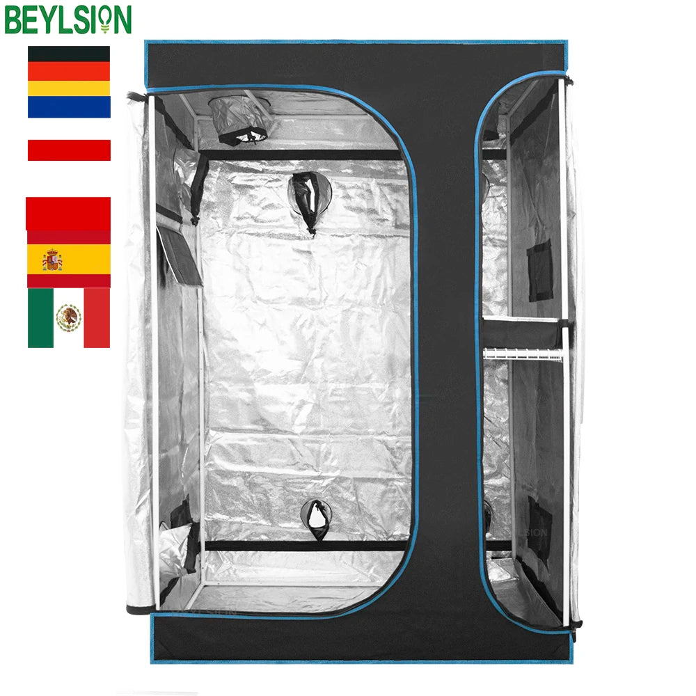 BEYLSION 120X90X180CM Multifunctional 600D Grow Box Mental Pole Plant Grow Tent Growing Dark Room Watch Window