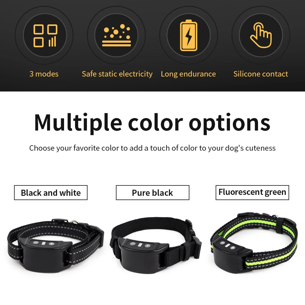 Automatic Bark Stop Device Electric Pet Dog Training Collar Adjustable Ultrasonic Barking Stop Fence Shock Vibration Dog Trainer