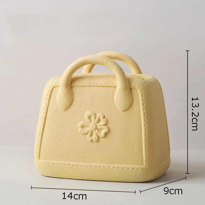 Creative Woven Handbag Vase Ceramic Flower Pots Decorative Flower Arrangement Desk Decoration Ornaments Crafts Floral Vases
