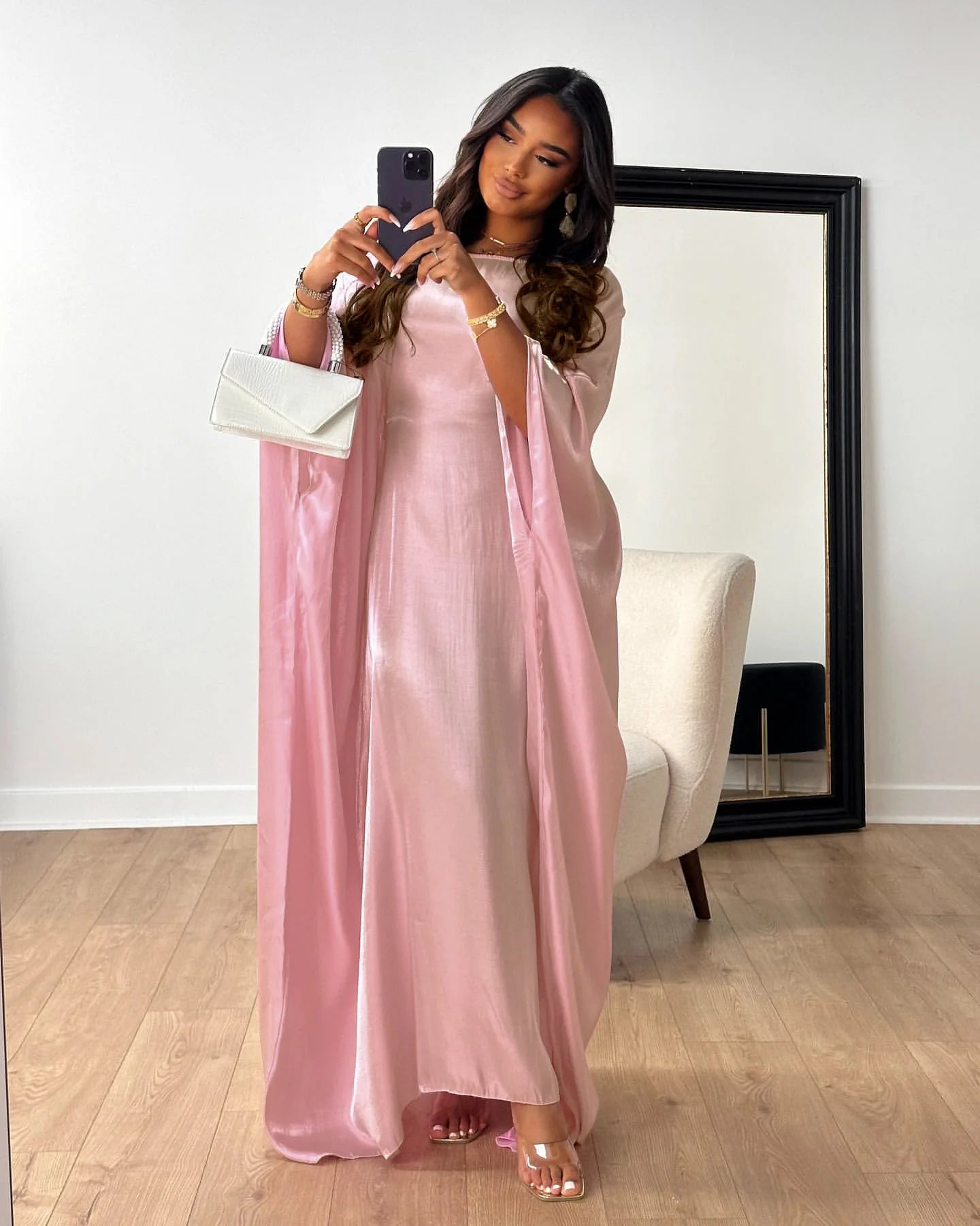 Ele Loose Robe Dr iny Fabric Par Dr Spring Summer Glowing Long Dr Women's plus Size Ele Gown