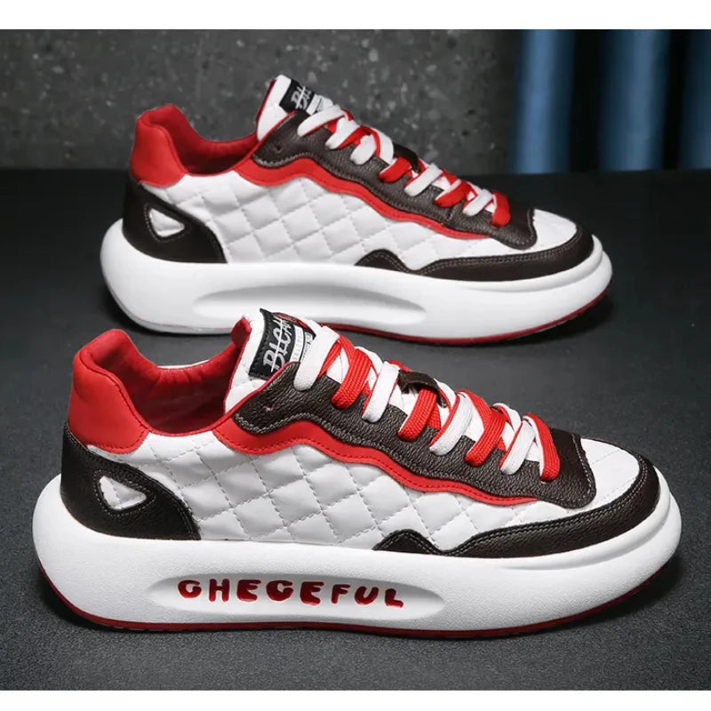 Men Spring Autumn Color Contrast Increased Casual Shoes Fashion Bandages Board Shoes High Quality Outdoor Boots British Style