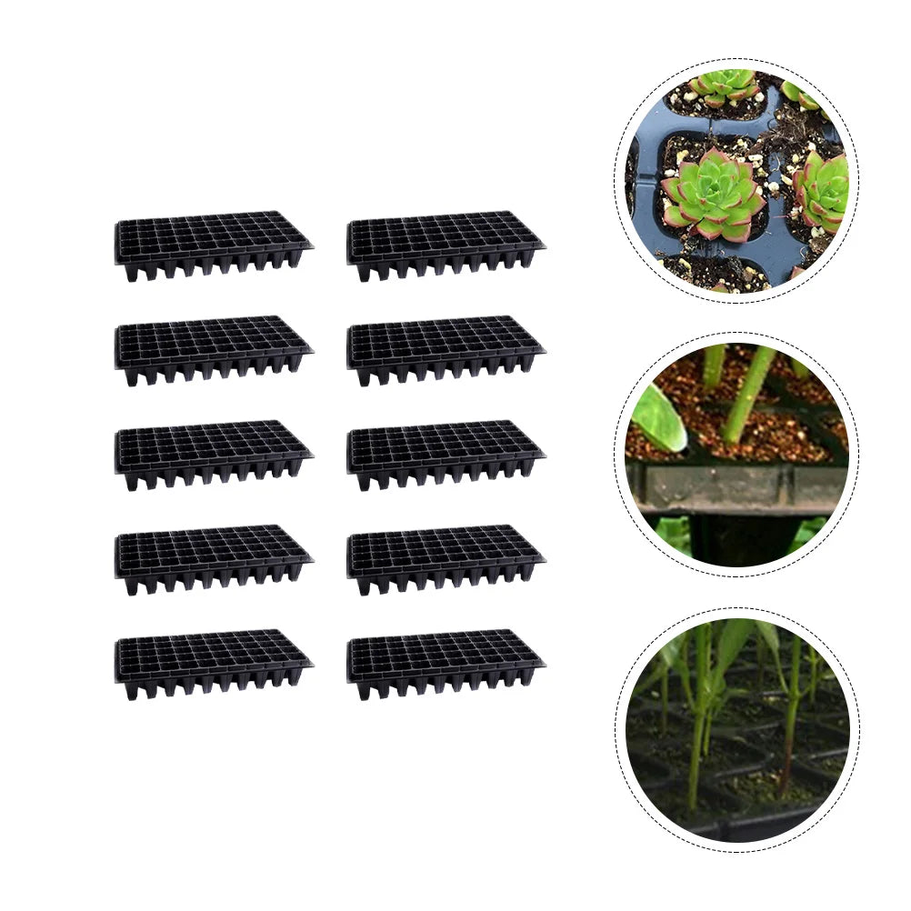 10 Pcs Seedling Tray Germination Starter Tray Nursery Planter Garden Trays Vegetable Herb Sapling Sowing Compost Hydroponic