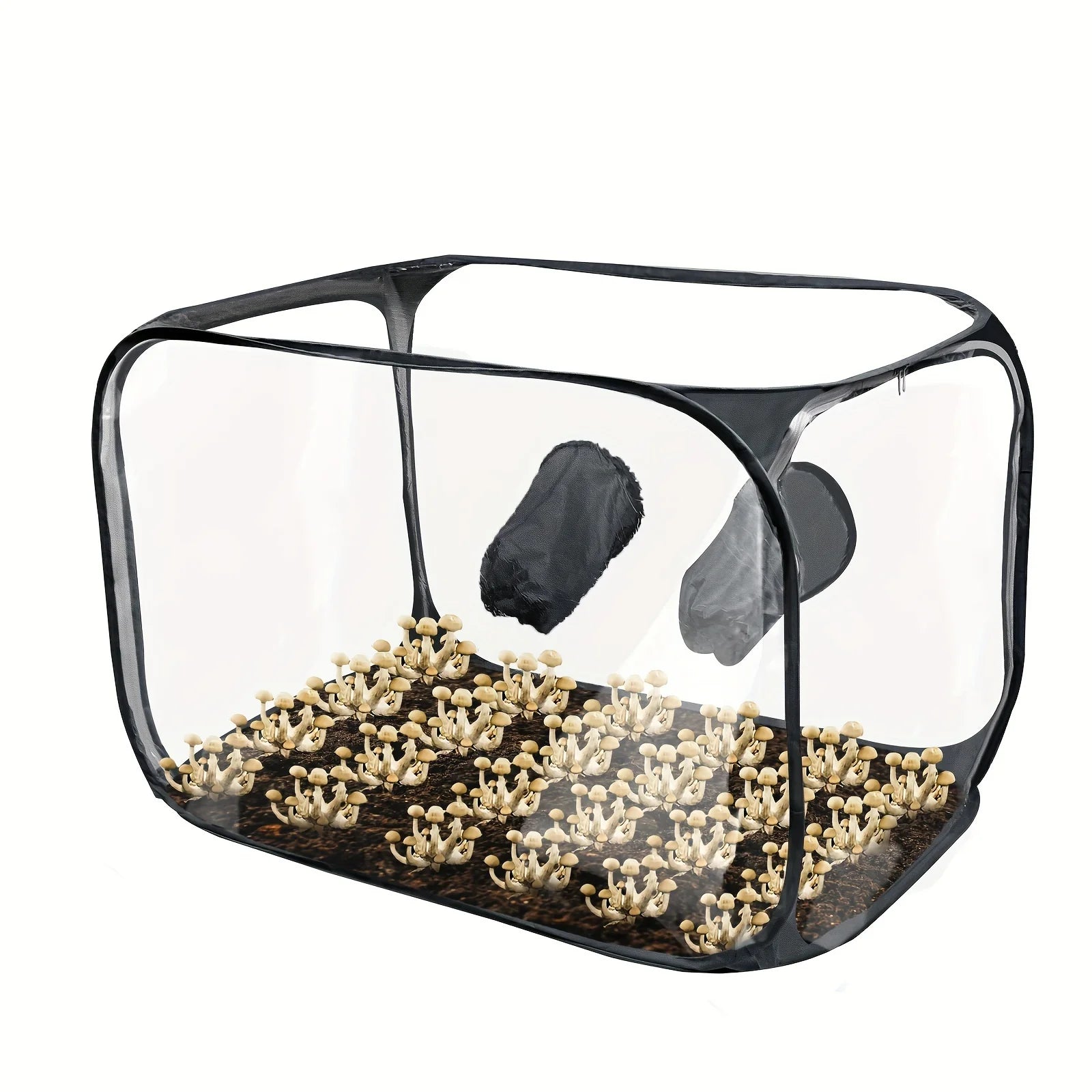 1pc Portable PVC Mushroom Growing Still Air Box, Foldable Pop Up Mushroom Grow Tent Container