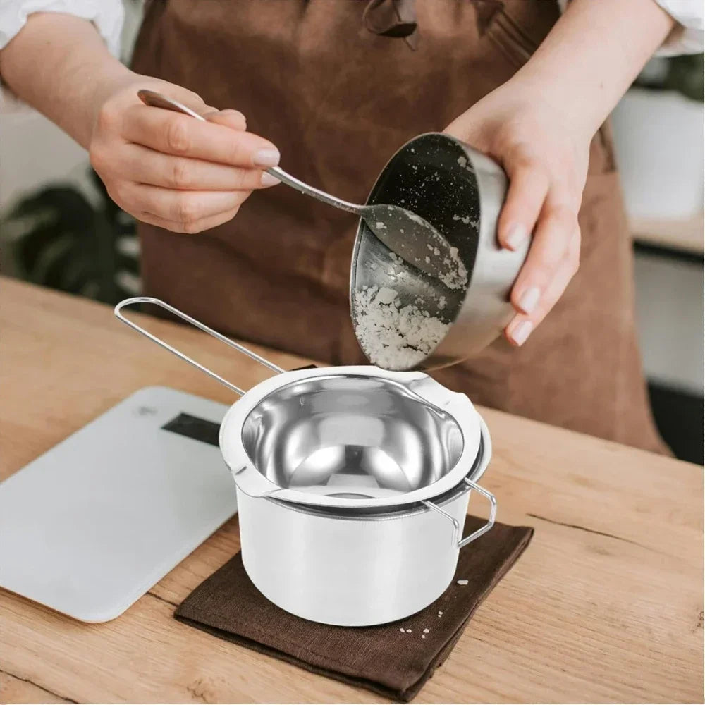 5Pcs 400ml/800ml Wax Melting Pot Candle Making Set 600ml Scale Measuring Cup Long Handle Split Charging Mixing Spoon Thermometer
