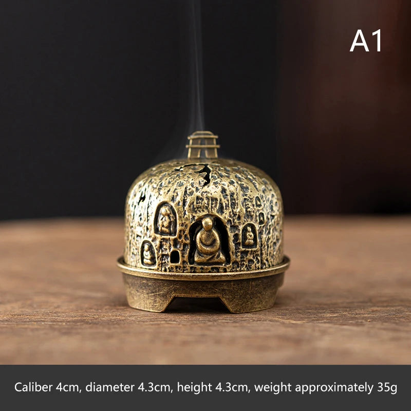 Brass Incense Burner Metal Aromatherapy Holder Unscented Ideal For Yoga Meditation Bedroom AmbianceHome Decor