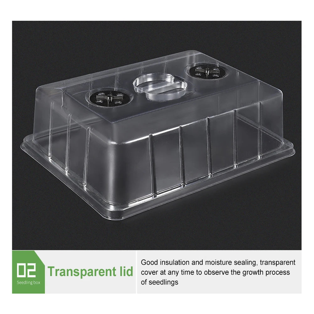 12/24/48 Holes Seed Starter Trays Gardening Seedling Pot Humidity Dome Plant Pot Garden Accessories Hydroponics Growing System