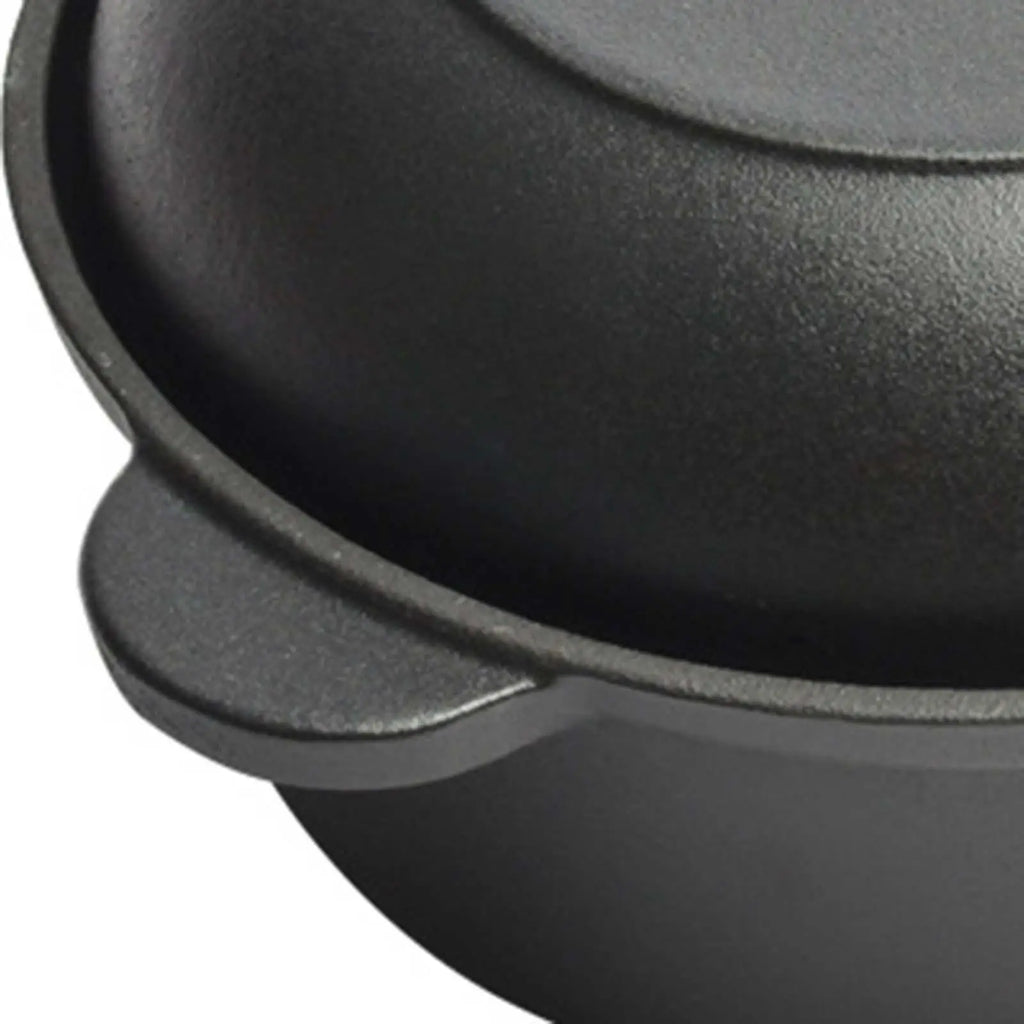 Cast Iron Pan with Skillet Lid BBQ heating fast Nonstick Stovetop Heavy Duty Soup Pot Frying Pan Stewpot for camping