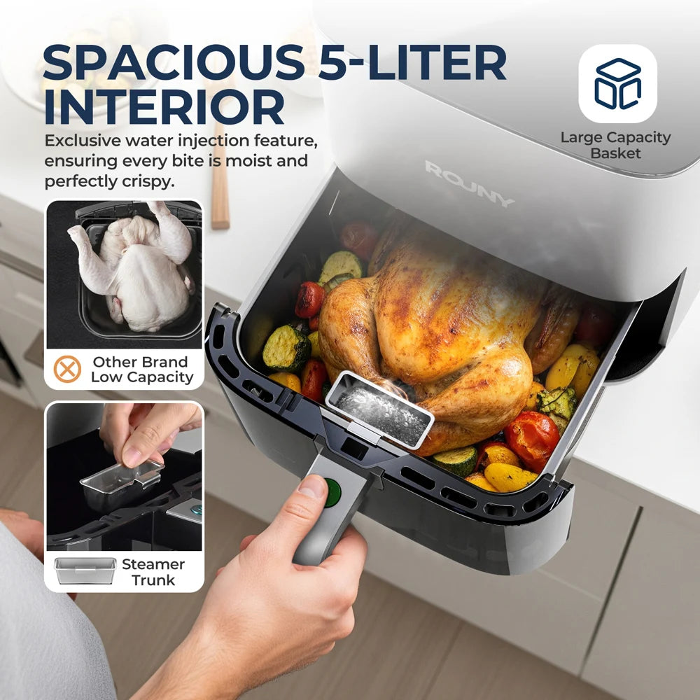5L Air Fryer, Electric Hot fryer Oven Oilless Cooker with Touch Control & Nonstick Basket & Visible Window, Miui-Cyclone Tech