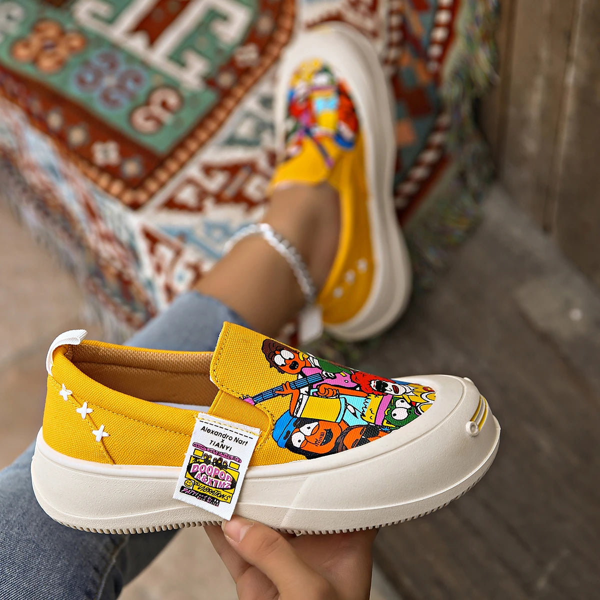 2025 New Women Flat Sneakers Casual Fashionable Canvas Shoes Women Style One Step Walking Sneakers Women Summer Zapatos De Mujer