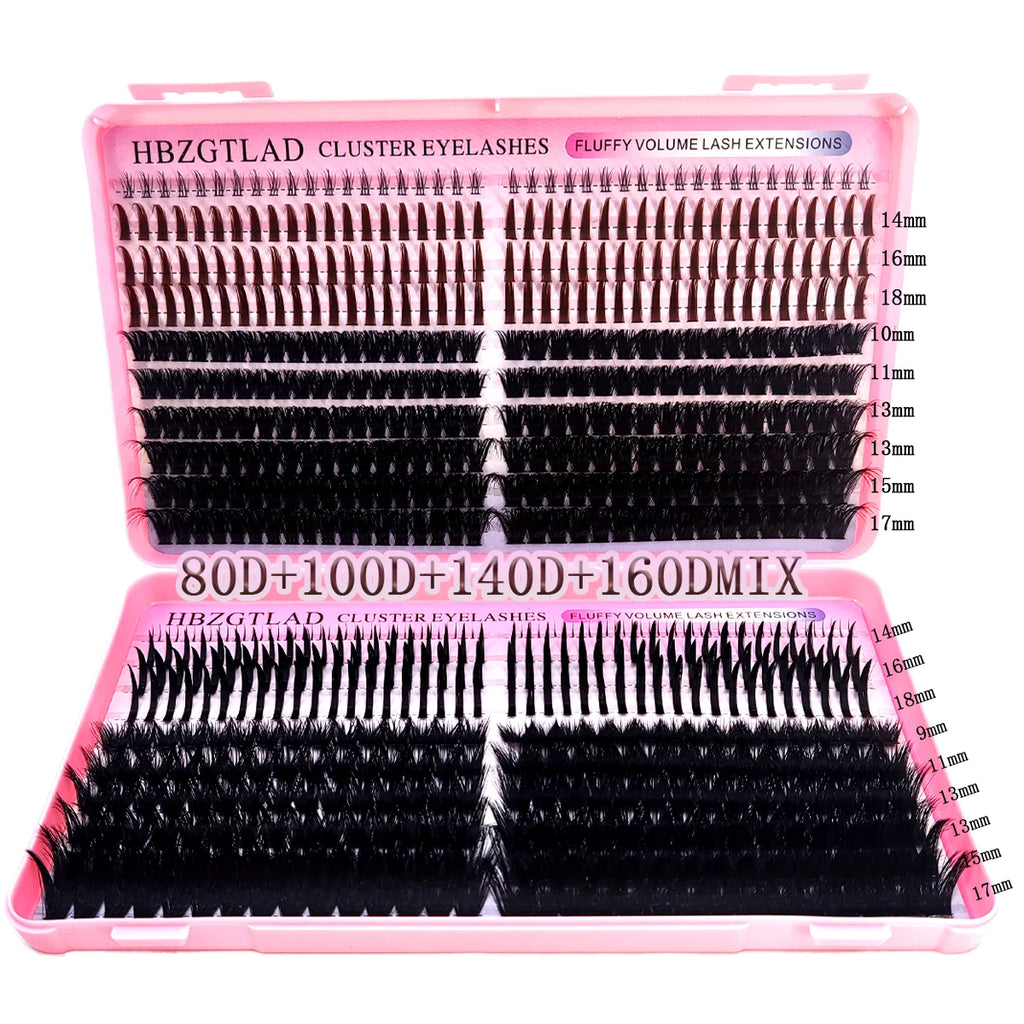 80D-160D Eyelash Book Style Bottom+Spike Cluster Eyelash Manga Eyelash Cluster Extension Spike Cluster Anime Eyelash
