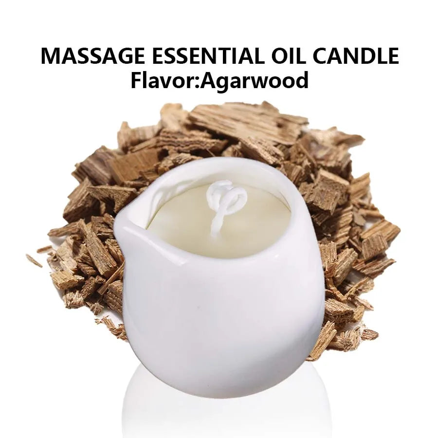 1pc Amber Vanilla massage essential oil candle, coconut wax, heating, body open back SPA romantic holder home decor valentines