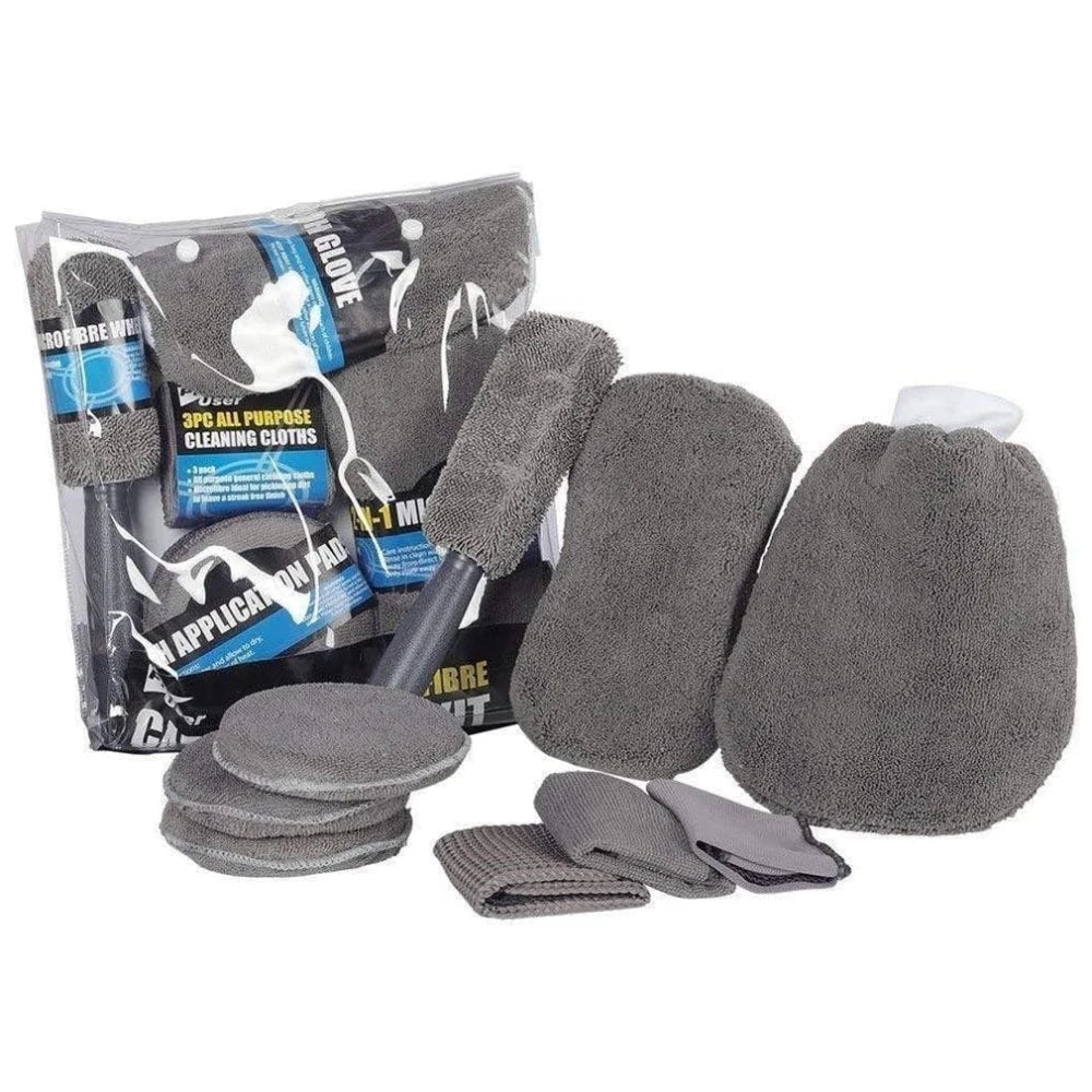 Car Washing Towel 9-Piece Microfiber Car Wash Cleaning Kit Detailing Tools Set for Interior Exterior for Cleaning Cars Casement