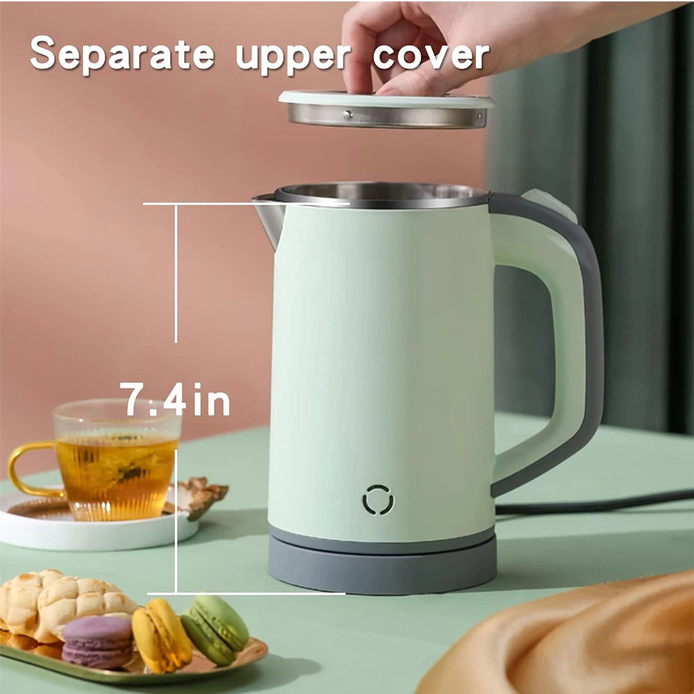 110V/220V Electric Kettle 0.8L Portable Travel Kettle Stainless Steel Liner With Auto Shut-Off 600W 5Mins Fast Boil Home Kettle
