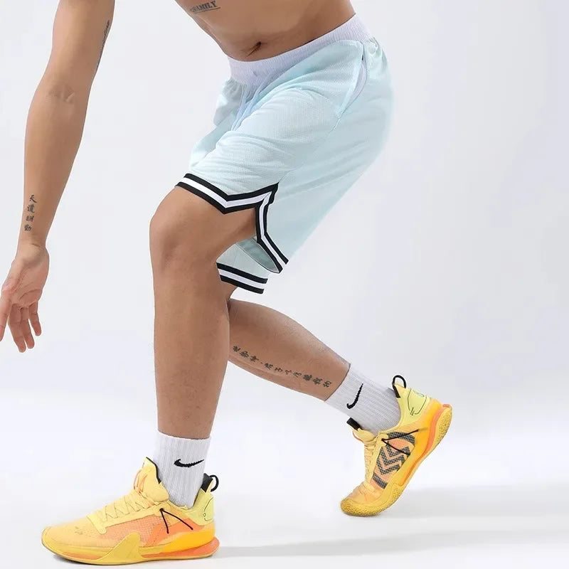 Basketball Pants Sports Running Training Casual Pants Five-point Basketball Shorts Double-sided Zipper Pocket Fitness Men Loose