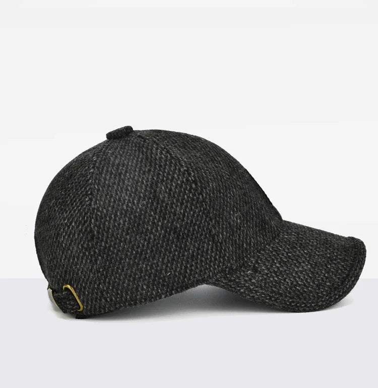 Baseball Cap Autumn Woolen Knitted Designer Men's Winter Cap Thicken Warm Hats with Earflaps Men's Brand Hats Dad Trucker Hats