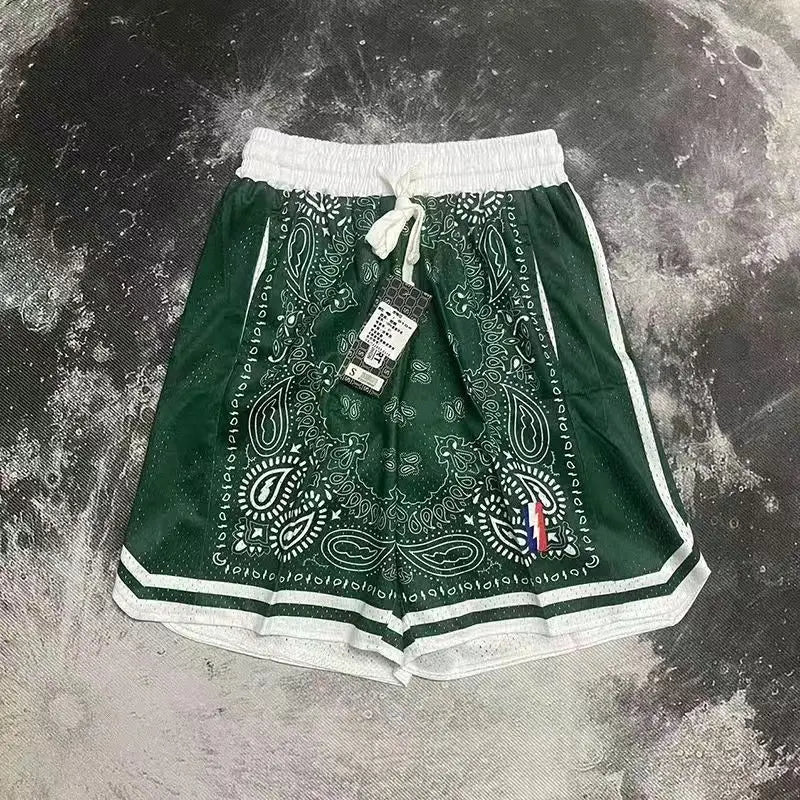 American Retro Embroidered Sports Shorts Men's Loose Casual Simple Personalized Four-point Basketball Pants Male Sportswear