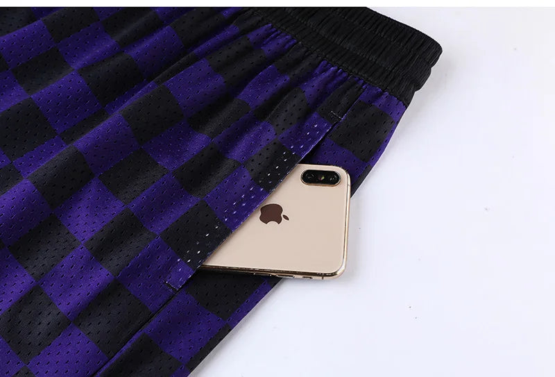 Boys Basketball Running Sports Loose Plus Size Shorts Tie With American Street Print Five Points Big Pants Gym Training