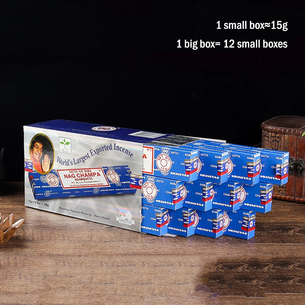 12 boxes, Indian handmade bamboo sticks incense, NAG CHAMPA natural incense, Anti-Odor, meditation, Sleep aid, home fragrance