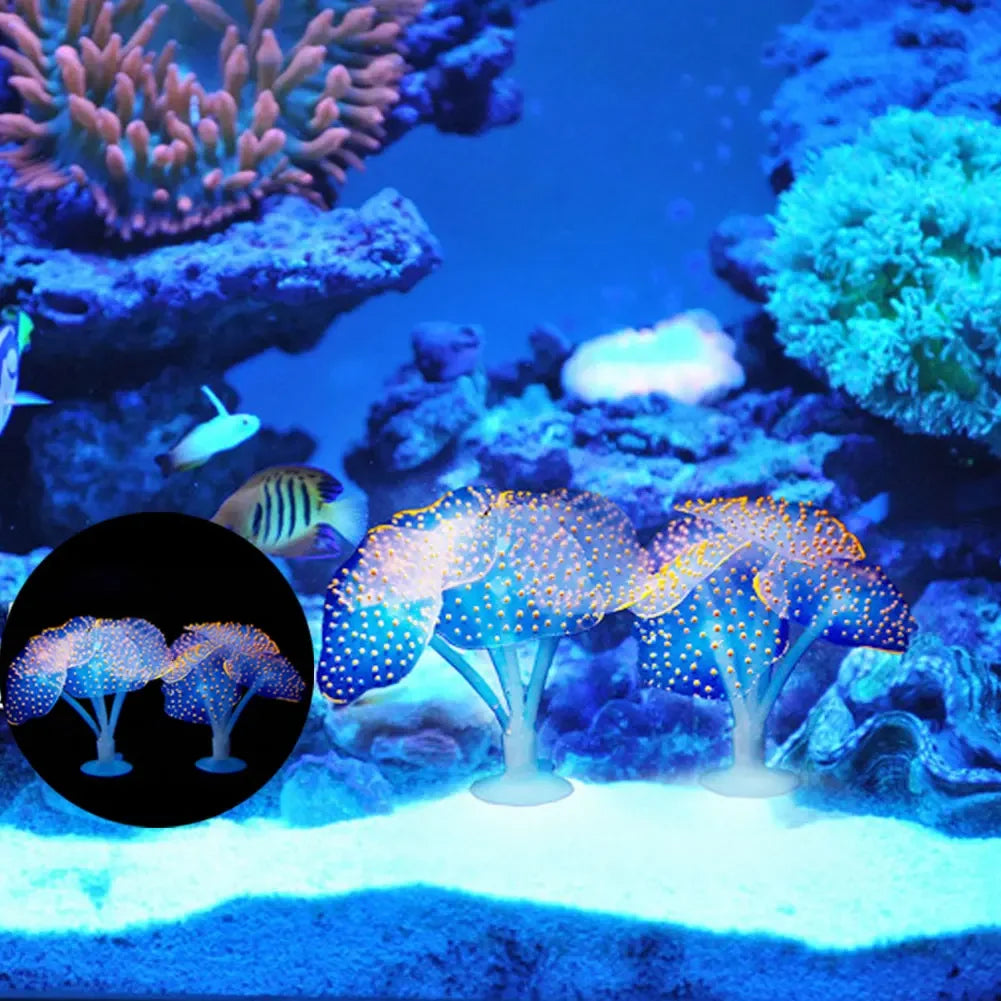 Artificial Glowing Anemone Luminous Plant Fish Tank Aquarium Decoration Underwater Landscape Ornament Aquascaping Accessories