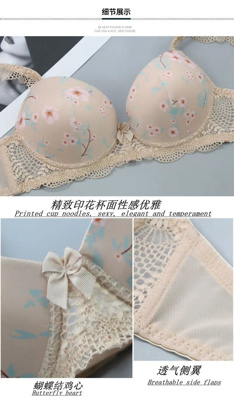 2025 New Sexy Bras Set For Big Boops Low Waist Panties Underwear Bralette Brassiere Cotton Plus Size Female Lingerie