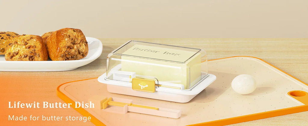 Butter Dish with Cover Butter Fresh-keeping Box with Cutter Slicer Countertop Butter Box for Refrigerator Storage Tableware