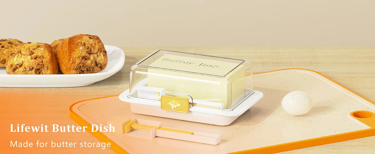 Butter Dish with Cover Butter Fresh-keeping Box with Cutter Slicer Countertop Butter Box for Refrigerator Storage Tableware