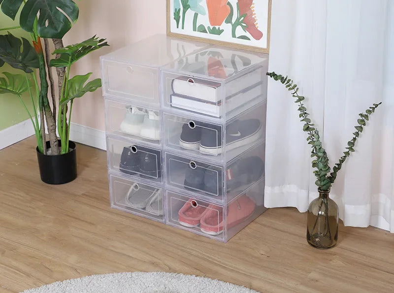 6pcs/Set High Transparent Shoe Storage Boxes - Antioxidant, Dustproof Organizer for Slippers & Sneakers, Ideal for Shoe Cabinet