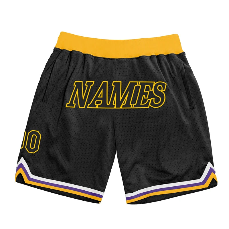 Custom Team Name Number Basketball Shorts For Men Summer Fashion 3D Printed Black Short Pants Loose Breathable Sports Shorts