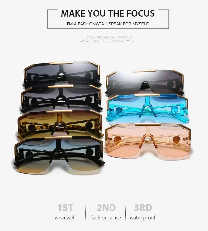 2025 Luxury Big Square Sunglasses Women Brand Designer Retro Blue Sun Glasses For Female Oversized Black Shades Oculos UV400