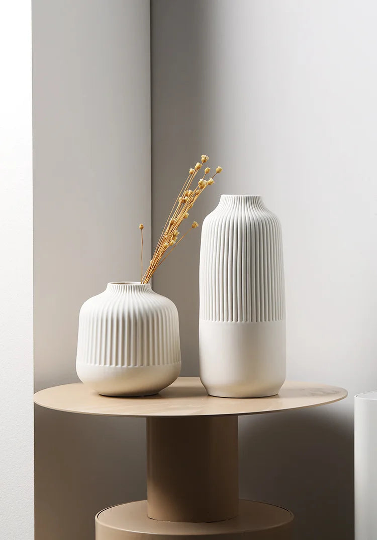 Ceramic Vase Decoration Living Room Flower Arrangement Decoration Light Luxury High-end Flower Arrangement Handicraft Decoration