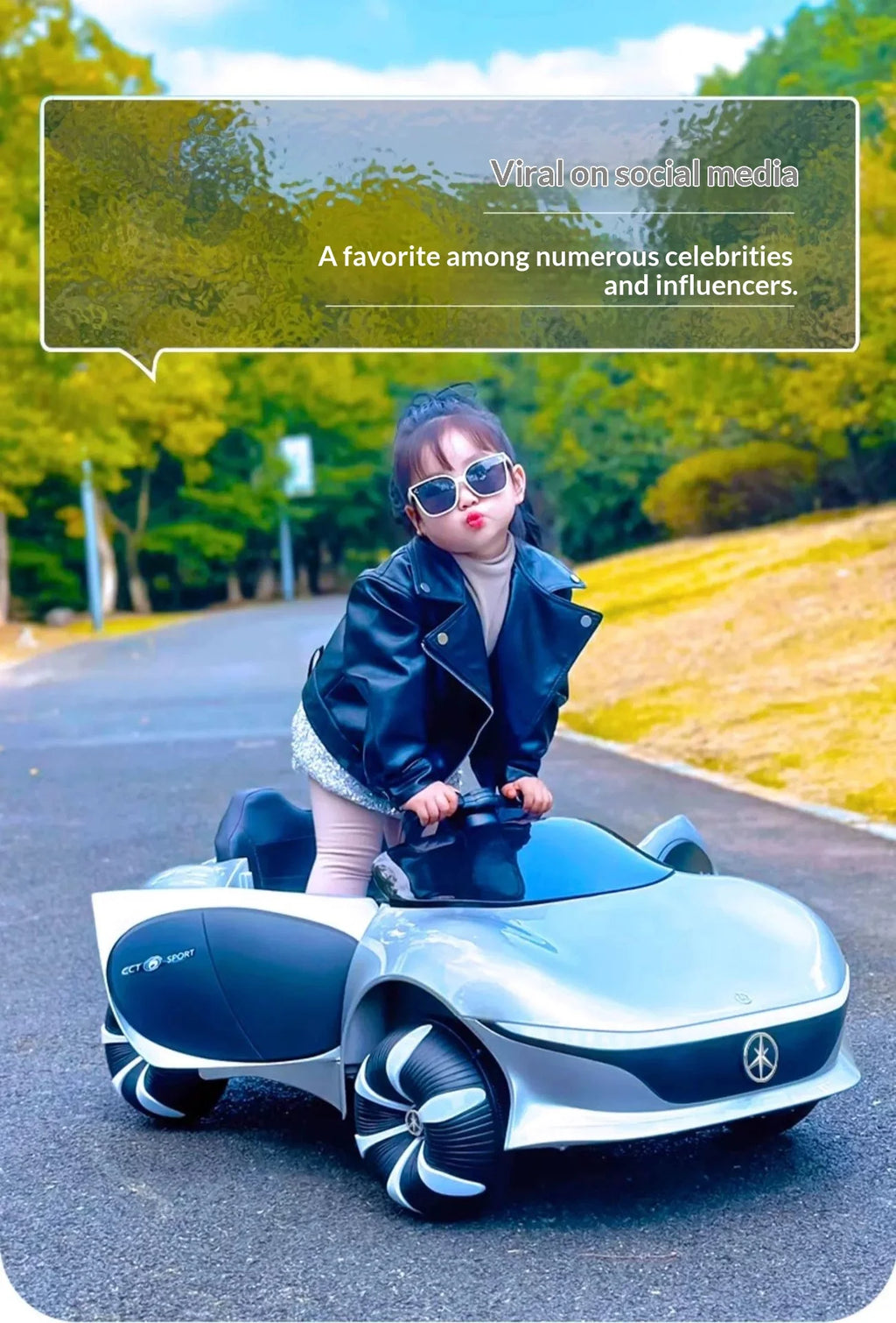 Electric Ride On Car 4WD with Remote Control - Battery Powered Toy Vehicle with Doors LED Lights Music