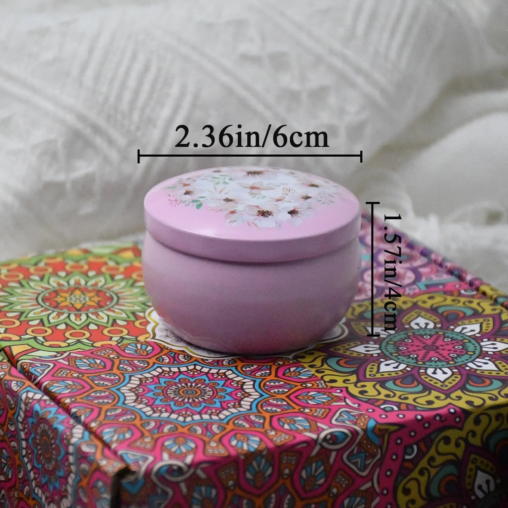 4Pcs/Box Scented Candle Set Gift Islamic Arabian Patterns Fragrance Candle Jar DIY Smokeless Couples Romantic Incense Candles
