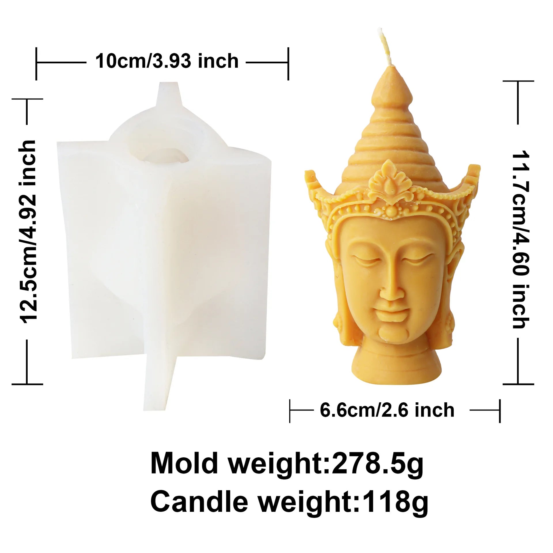 3D Buddha Head Candle Silicone Mold Buddha Church Statue Plaster Resin Mould DIY Candles Wax Clay Craft Ornament Home Decoration